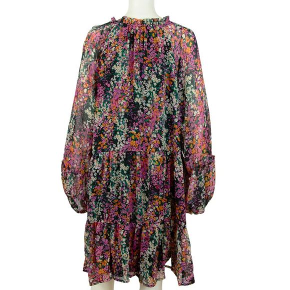 Vince Camuto Women's Lightweight Three Tier Mini Dress Black/Multi, X-Small - Picture 3 of 3